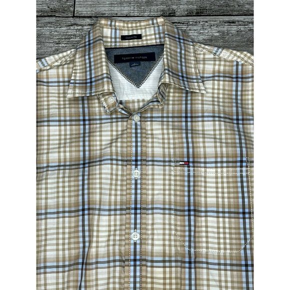 Tommy Hilfiger Tan Plaid Long Sleeve Button Down - Picture 4 of 6